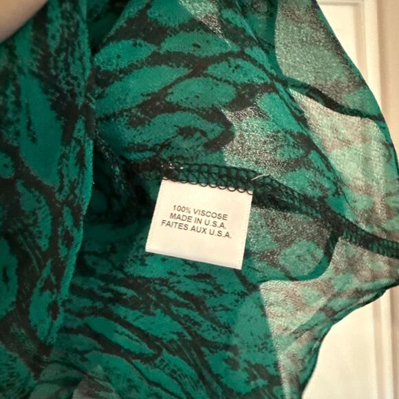 Misa Los Angeles Demaris green ruffled tie neck blouse M - Picture 6 of 10